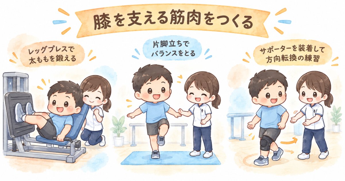 保存療法を選んだ場合の復帰までの流れ、目安は3〜6か月