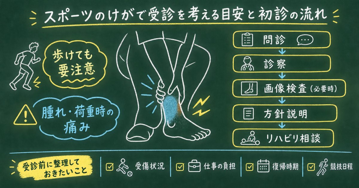 スポーツのけがに関する受診Q&A！よくある質問と初診の流れを回答