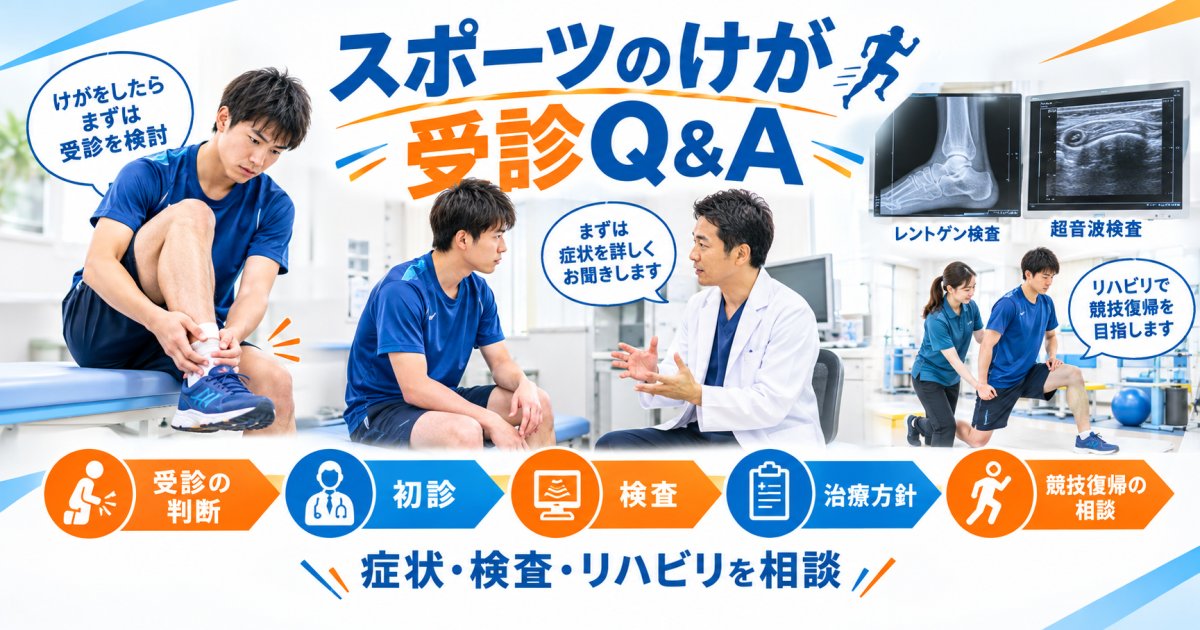 スポーツのけがに関する受診Q&A！よくある質問と初診の流れを回答